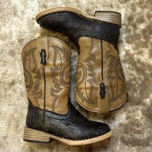 Roper Kids Boys Bumps Faux Ostrich Square Toe Mid Calf Boots